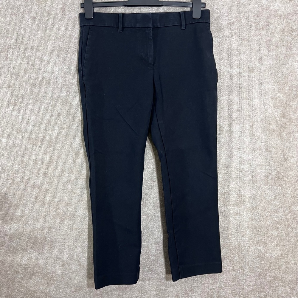Ann Taylor Petite Ankle Pants Women 2P Black Cotton Blend Stretch Career Chic